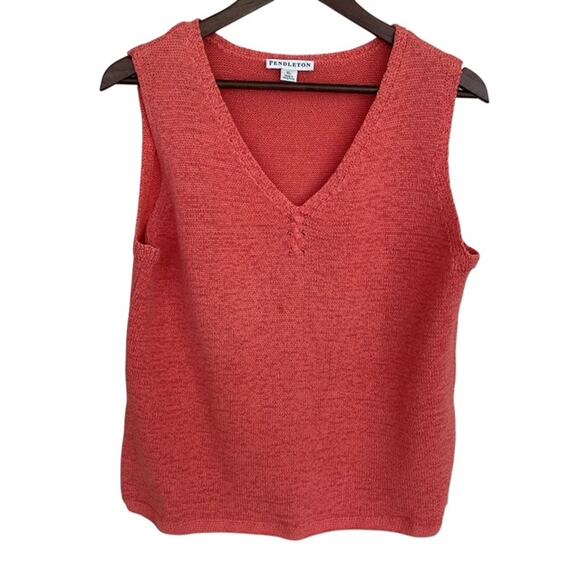 Pendleton Coral V-Neck Sleeveless Sweater - XL - Picture 1 of 4